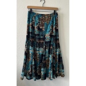 JM Collection Skirt Medium Petite Lacey Watercolor Lined Fairy Flowy Y2K Boho